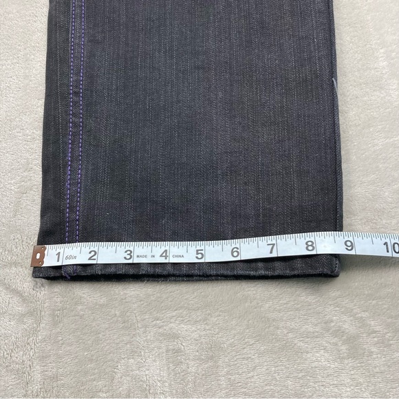 Attitude Gold Denim Jeans Women's 14 Purple Yellow Embroidered Purple Stitching - Picture 12 of 12